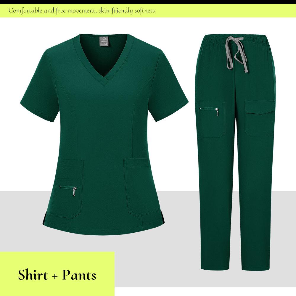 V-neck Nurse Uniform Spa Beauty Scrub Suit Set