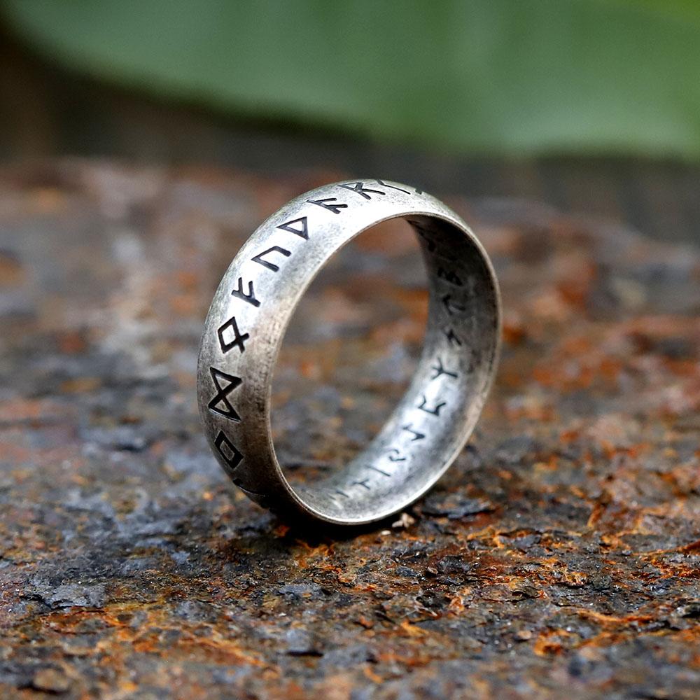 2023 Neuer 316L Edelstahl Wikinger Rotierender Ketten Runen Ring Für Männer retro Amulett Schmuck Geschenk kostenloser Versand