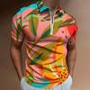 Men's Short Sleeve Striped Polo Shirt, Slim Fit Casual Top for Everyday Wear