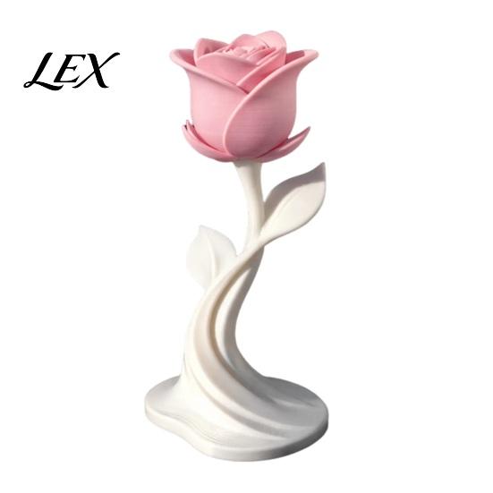 3D Printed Rose Decor Modern Sculpture, Minimalist Floral Decor, Abstract Home Accents Flower Statue for Office, Elegant Tabletop Centerpiece Gift