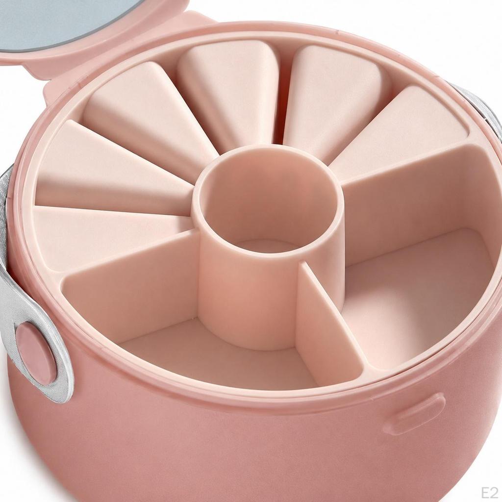 Jewellery Box, PP Organiser with Hinged Lid, MultiCompartment Storage for Earrings Rings