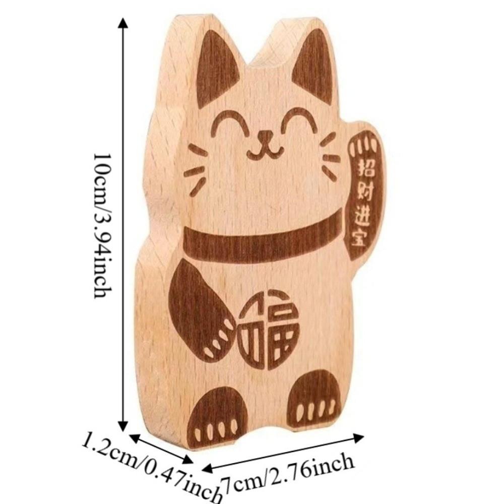 Wooden Fortune Cat Bottle Opener Lucky Magnetic Cap Remover Decoration Kitty Fridge Magnet Gift
