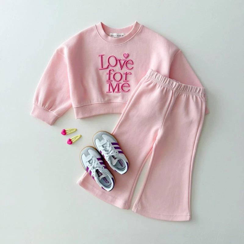 

Autumn Girls Bell Bottom Pants & Hoodie Set - Long Sleeve Embroidered Two-Piece for Baby & Little Girls 110 cm рожевий