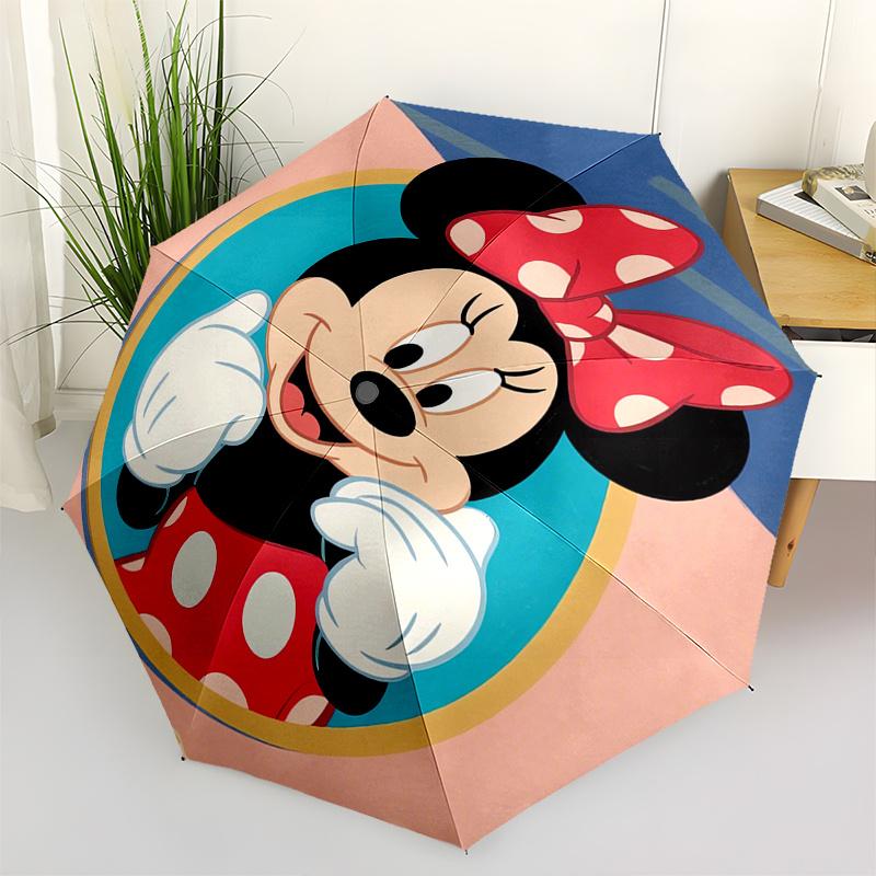 

Minnie Mouse Automatic Opening and Closing Umbrella, Compact Travel Umbrella, Lightweight and Portable, Suitable for Beach Commuting Busines