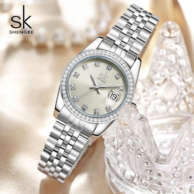 Elegant Women's Waterproof Zircon Quartz Watch - Luxury Style for Students