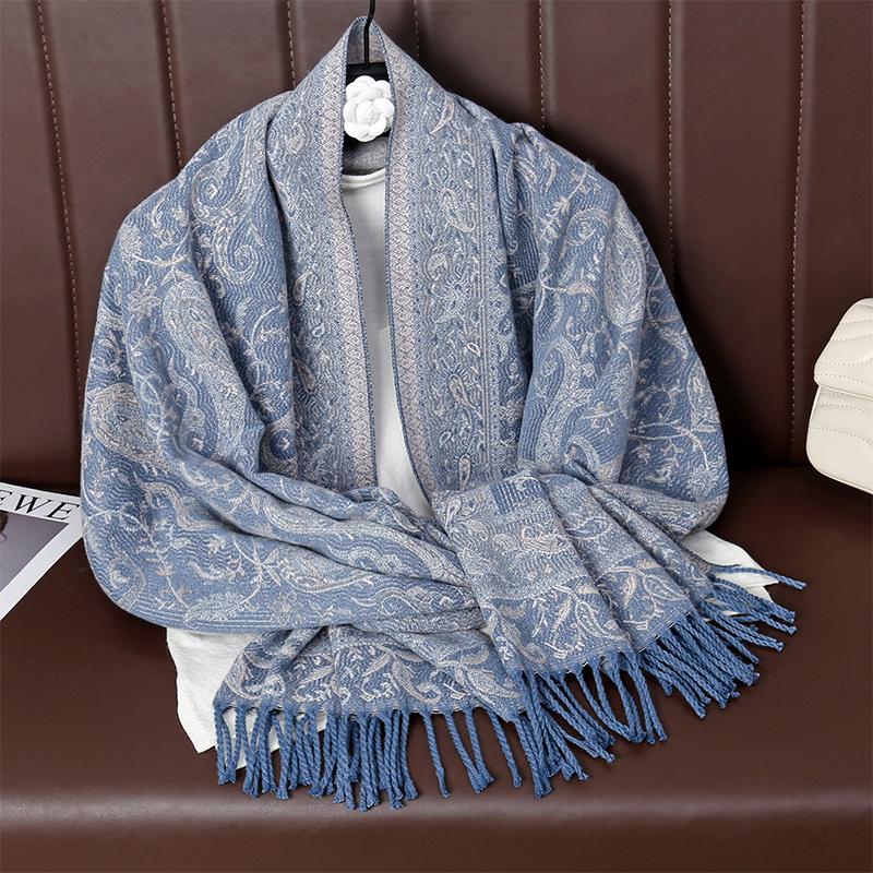 New Shawl Warm Winter Scarf Hijab Women Print Paisley Cashmere Pashmina Thick Wrap Head Neck Foulard Luxury  Blanket Echarpe