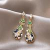 Retro Ruyi Tassel Fan-shaped Stud Earrings - Chinese Style