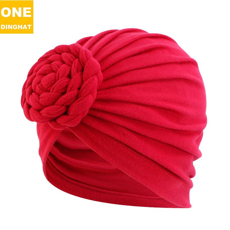 Chapéu Turbante Popular na Europa e América, Chapéu Pulôver com Nó, Chapéu Étnico de Cor Sólida, Chapéu Turbante Jdt-282F