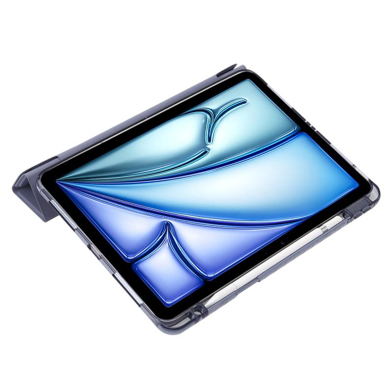 For iPad Air 11 (2025)/(2024) Case PU Leather Origami Stand See-Through Tablet Cover