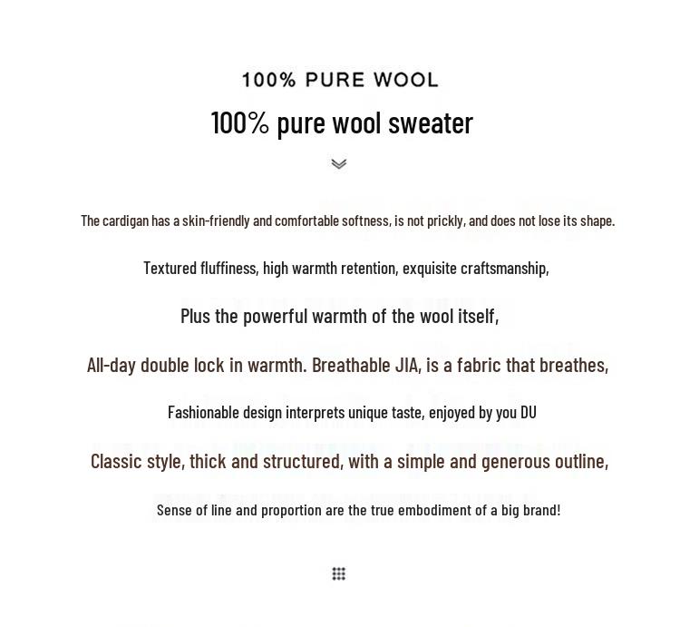 Herren Leichter Luxus Woll-Cardigan-Pullover mit Taschen - Herbst/Winter Strickjacke