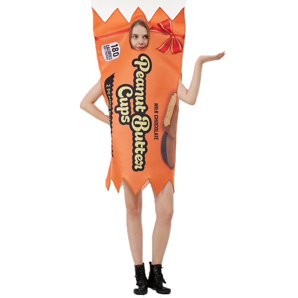Halloween Peanut Butter & Chocolate Bar Couples Costume Jumpsuits