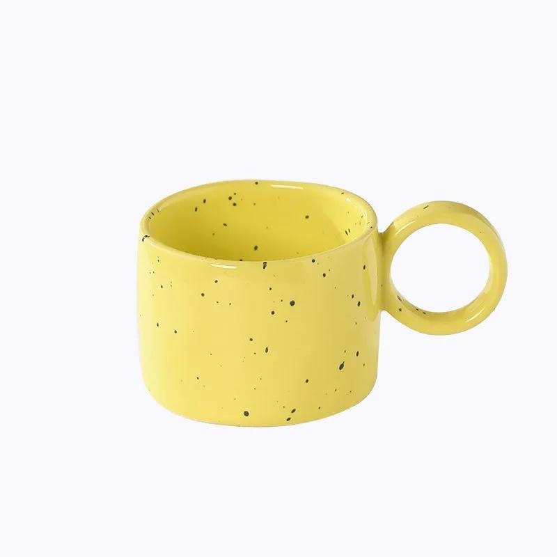 JUSTINLAU Ceramic Mug Valentine's Day Gifts Breakfast Coffee Milk Oat Cup Creative Couple Cup with Handle Home/Office Water Cups