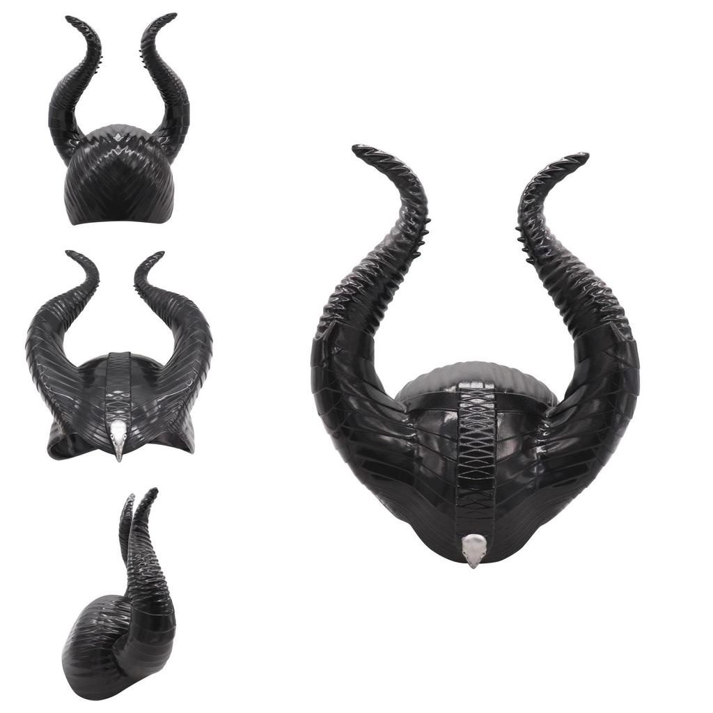 Affascinante Maschera Cosplay di Maleficent 2 La Regina dei Cattivi Con Impressionanti Corna Nere