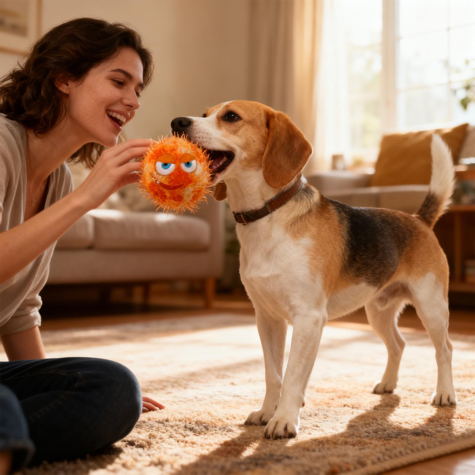 

Dog Toy Toothy Bouncing Ball, Plush, Squeaky, Teething, -resistant, Boredom-relieving, Noisy Squeaky Ball One Size оранжевый