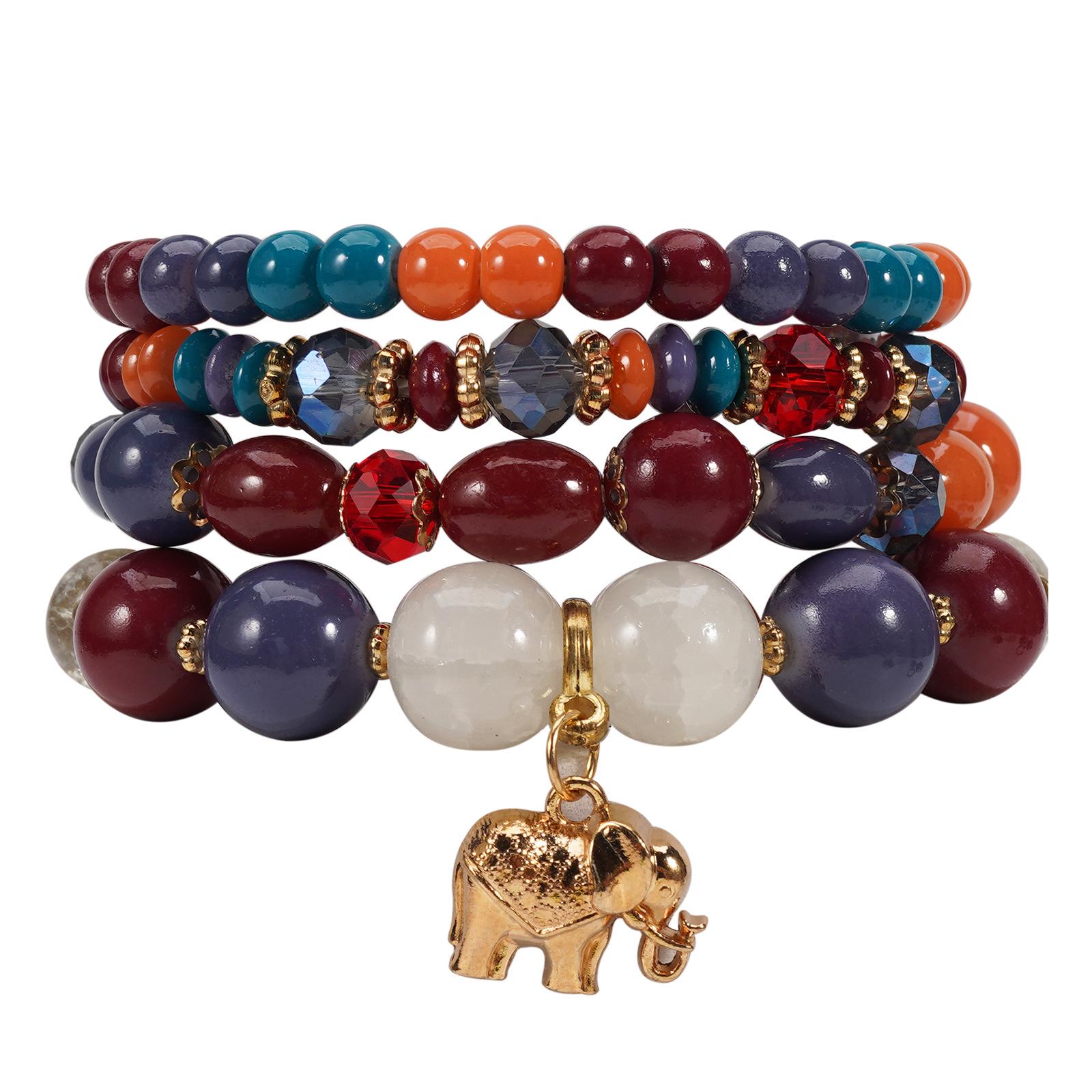 Богемный браслет со слоном из бусин - Популярный европейский и американский стиль