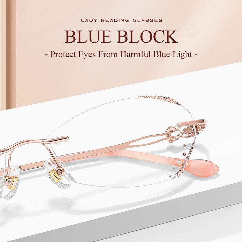 Fashion Anti Blue Rays Glasses Women +4.00