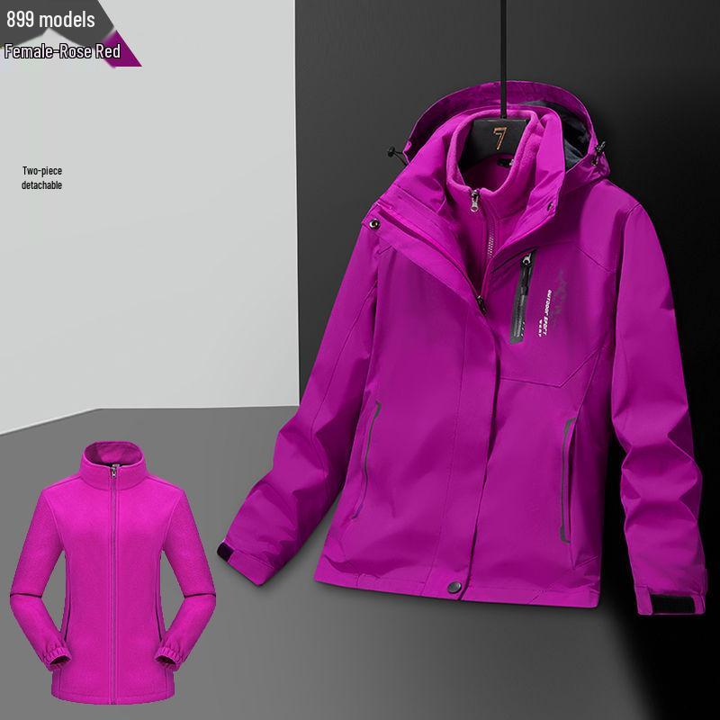 

Unisex Three-in-One Winter Jacket Set: Cotton-Padded, Fleece-Lined, Waterproof, Detachable L