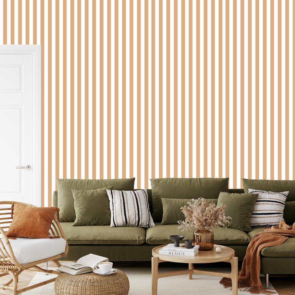 Cream Stripes Wallpaper, Cream Background for Living Room and Bedroom 50x1000