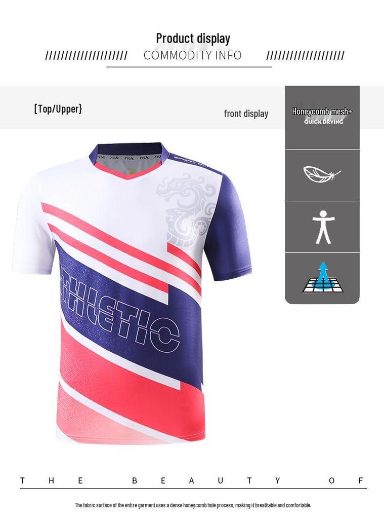 Quick-Dry Breathable Badminton Couple Set: High-End Fabric, Training & Competition Use, Customizable Text