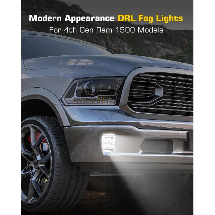 LED Fog Lights For Dodge Ram 1500 2013 2014 2015 2016 2017 2018 Ram Classic 2019-2022 LED DRL Fog Lamp Daytime Running Light