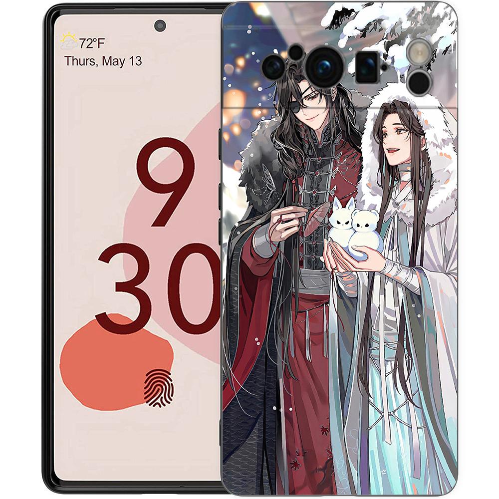 

Чехол для телефона Google Pixel 8 7 6 Pro 8A 7A 6A Мягкий черный чехол Tian Guan Ci Fu Xie Lian Hua Благословение Небесного Чиновника Pixel 7A