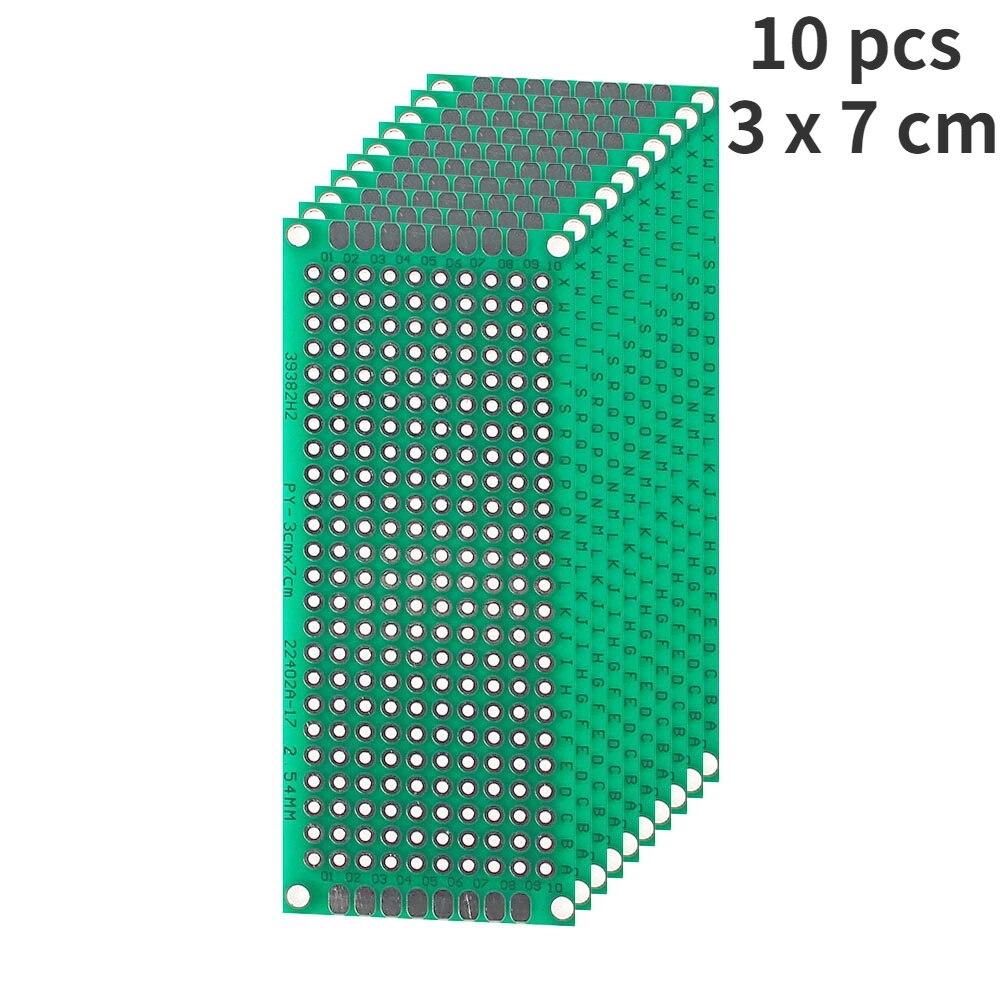 4-40 buc. Circuit PCB universal Protoboard Placă dublu față 2x8 3x7 4x6 5x7 7x9CM Stripboard Placă de prototipare Kit electronic DIY