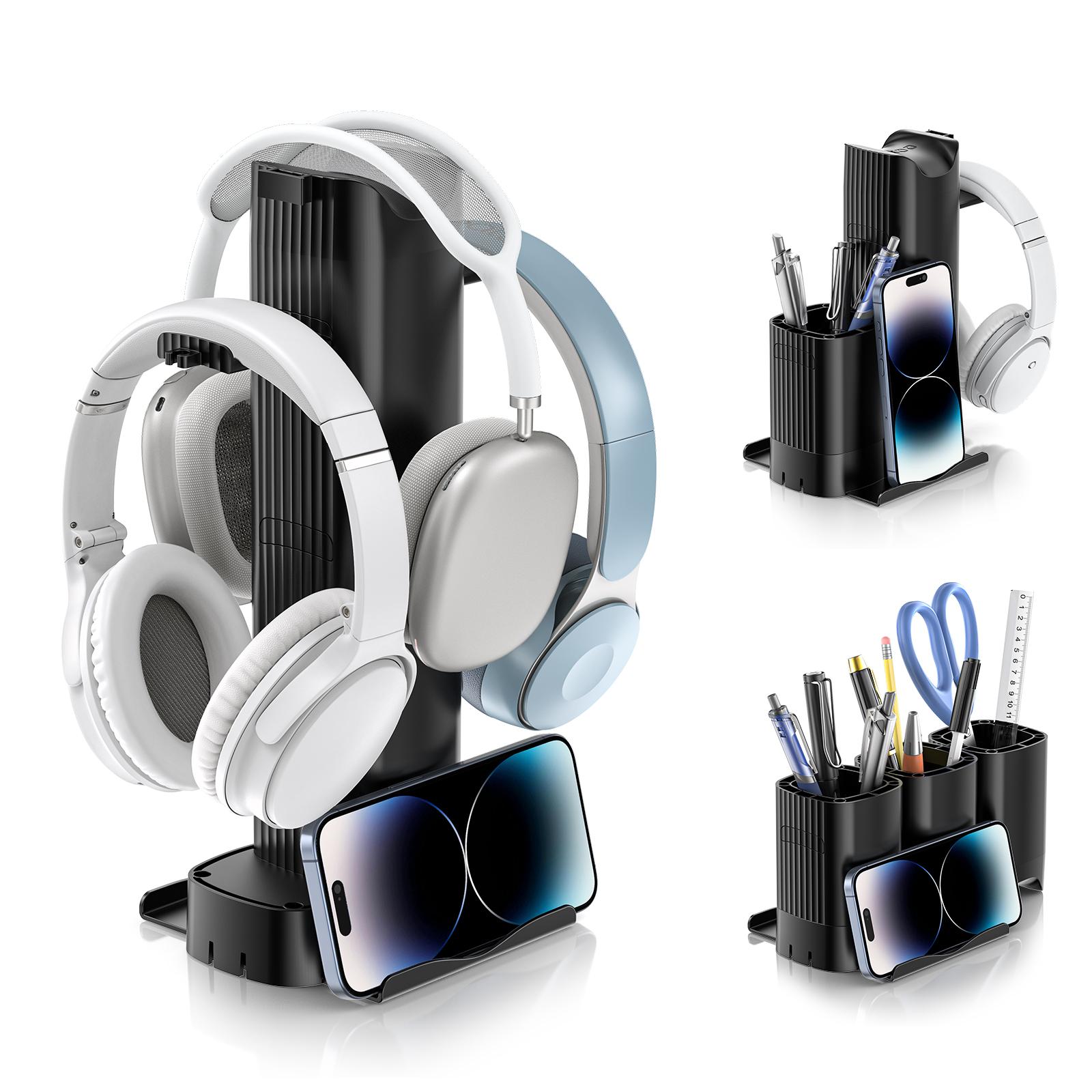 

KDD 4 in 1 Combinations Headphone Hook with Pen Holder Multifunctional Desktop Organizer with Phone Stand Accessories Storage