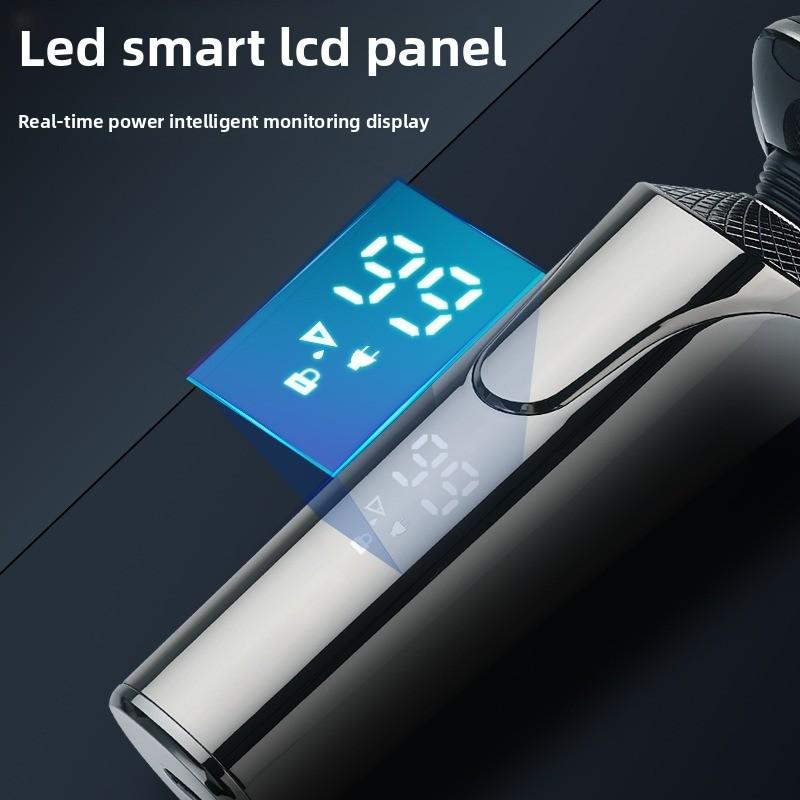 Electric Shaver Intelligent High-power LCD Display Beard Trimmer Rechargeable Facial Hair Trimmer