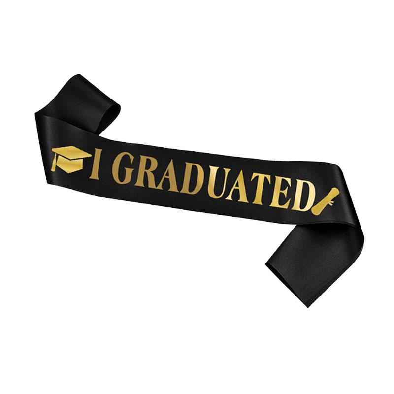 2024 Stupňovaná saténová šerpa Třpytivá korunka pro promoce Party Dekorace Balónky Rekvizity do fotobudky Potřeby pro bakaláře