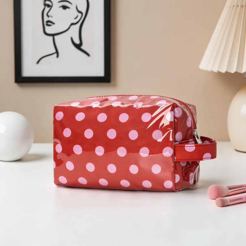 Stylish Strip Makeup Bag Portable Travel Large Capacity Lipstick Storage Bag Handbag Cosmetic Bag Toiletry Bags Girls Gifts