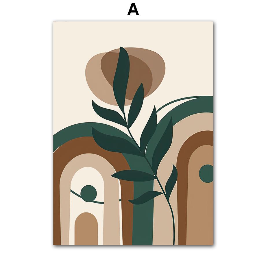 Boho Geometric Shapes Leaf Sun Posters And Prints Canvas Painting Nordic Abstract Wall Art Pictures Living Room Home Decor