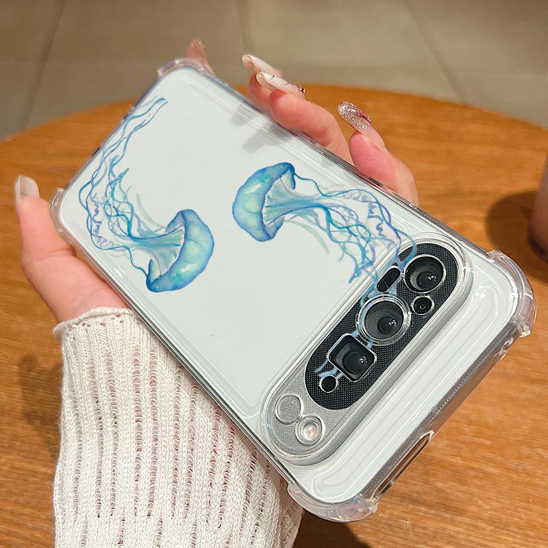 Octopus Starfish Pattern Case For Google Pixel 9 Pro XL 9A Shockproof TPU Silicone Clear Soft Cover