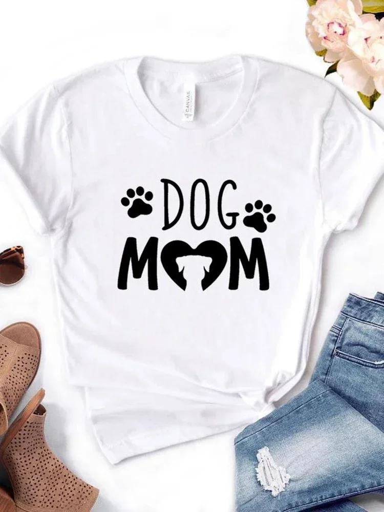 

Women T Shirt Dog Mom PAW Print Tshirt Women Short Sleeve O Neck Loose Tshirt Ladies Causal Tee Shirt Clothes Tops S