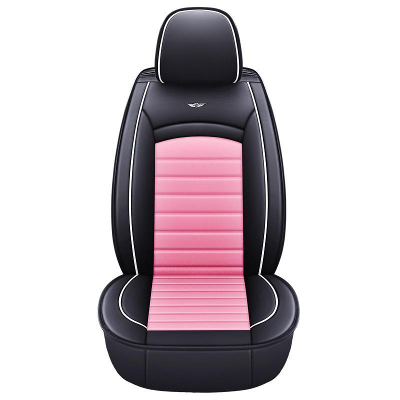 H8 Leather & Ice Silk Universal Car Seat Cover: Cartoon Design for All Seasons
