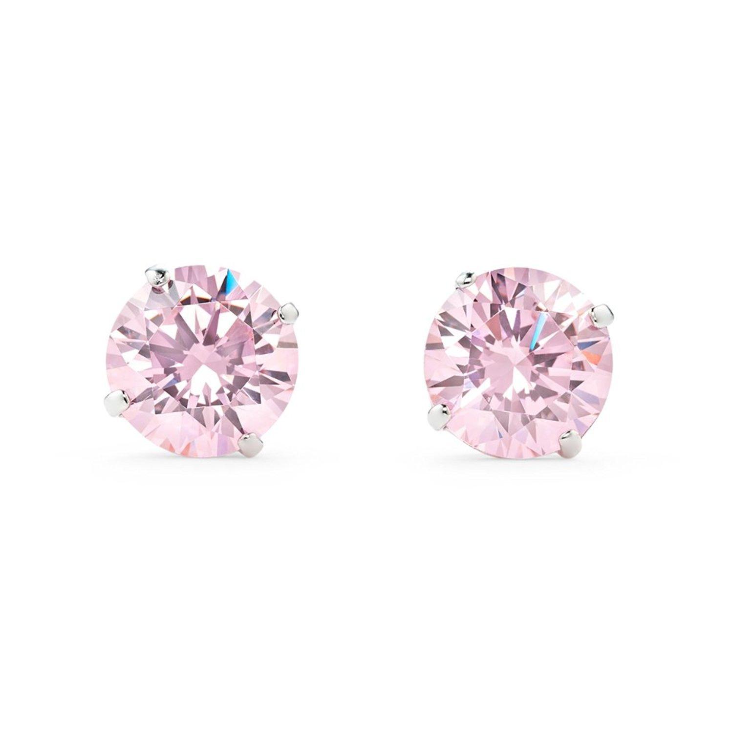 

Gift from New York Earrings for 14k White Single Stone Perfect for Gift Women, 1.25ct, Gold, Earrings, Pink, Hypoallergenic, Women, рожевий