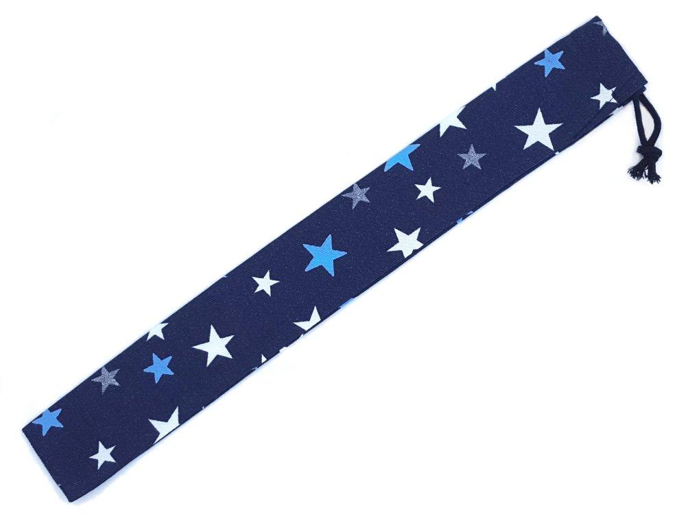 

Handmade Workshop FUJITA 30cm Measuring Bag Blue x Star Measuring Measuring Ruler Ruler School Commuting [Navy Pattern] Case, Case, Holder, Case,
