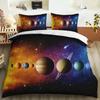 Galaxy Universe King Queen Duvet Cover Planet Outer Space Bedding Set Solar System Comforter Cover Sky Polyester Quilt Cover
