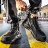 Zapatos a prueba de trabajo para hombre, antigolpes, antiperforación, transpirables, protectores de seguridad, zapatos antideslizantes suaves que absorben los golpes