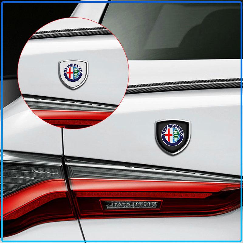 1Pcs 3D Metal Auto Door Shield Emblem Car Body Badge Sticker Styling For Alfa Romeo 147 159 Giulietta Giulia Mito Spider Alpha Nheadrest
