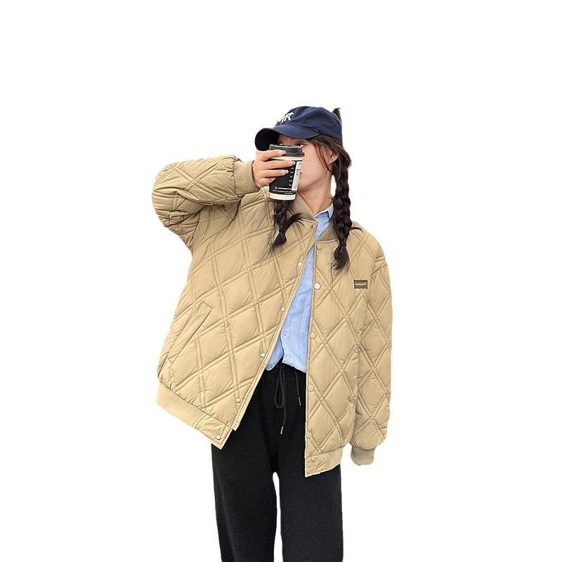 

Корейская версия легкой пушистой теплой холодной свободной короткой секции из высококачественных тканей повседневная спортивная куртка хлопковая куртка пальто XXL хаки