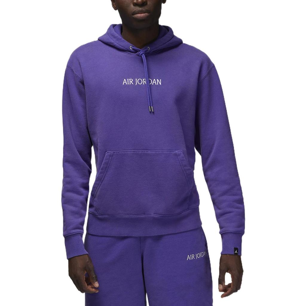 Sweat à capuche à cordon de serrage de couleur unie Air Jordan pour homme Violet foncé DV6464-514
