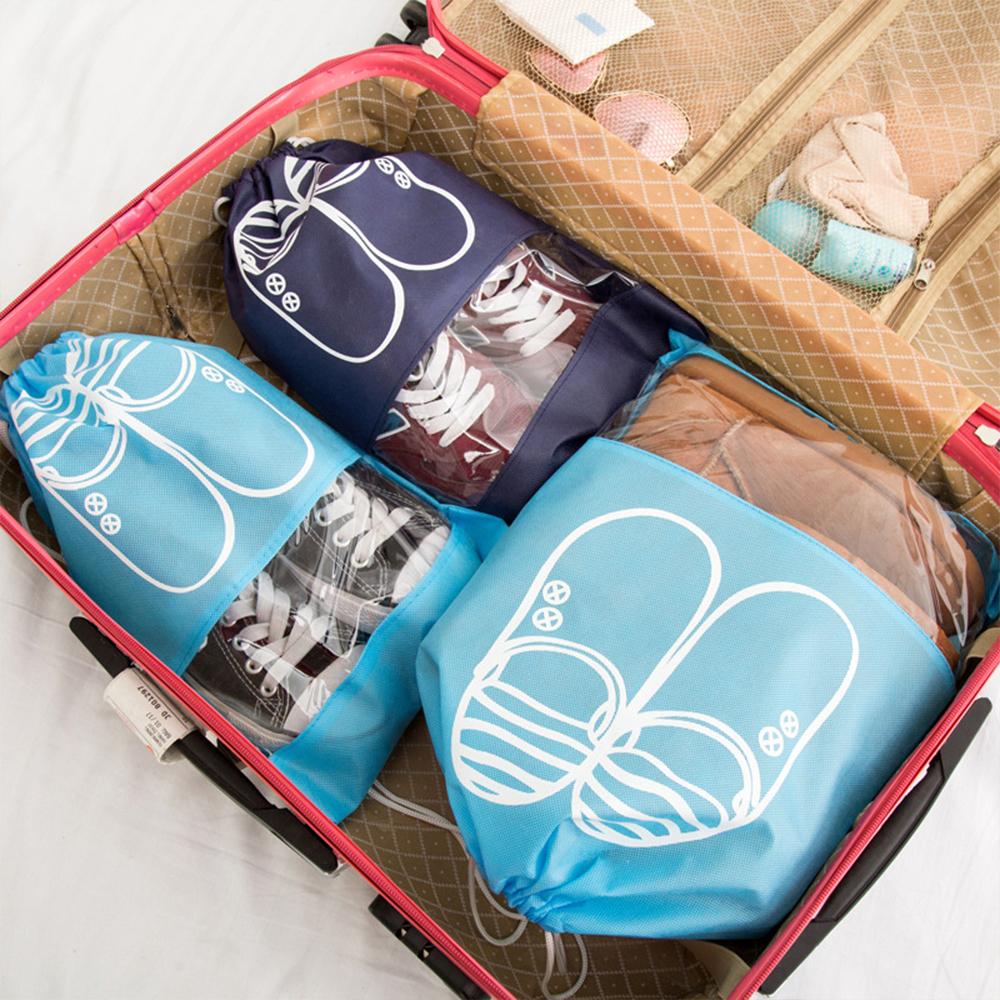 10Pcs Shoes Storage Bag Non-Woven Drawstring Dustproof Waterproof Travel Portable Organizer Storage