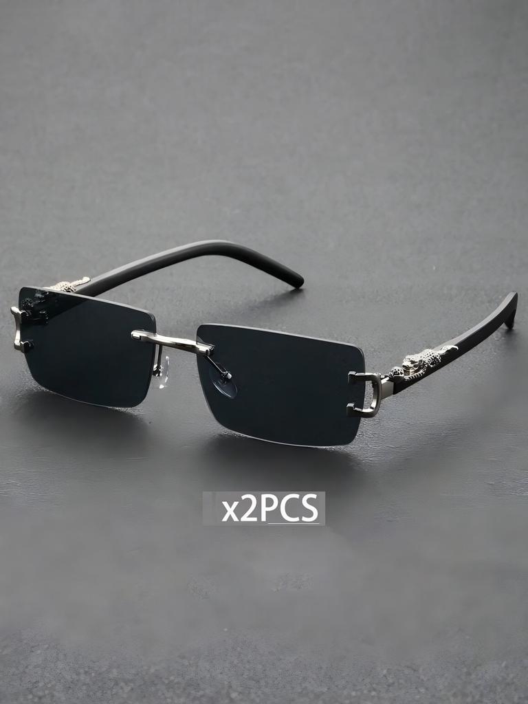 1/2 Pcs Unisex Classic Square Frame Fashion Metal Sunglasses For Cool Outdoor Cycling Fishing Clothing Accessories