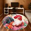 1PC rooster flowers Office Round Area Rug, Under Office Chairs Bedroom Living Room Home Decor, Carpet for Office -1110109