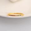 European American Romantic Ins Style Stainless Steel Gold-color Plated Zircon Gemstone Ring for Unisex Anniversary