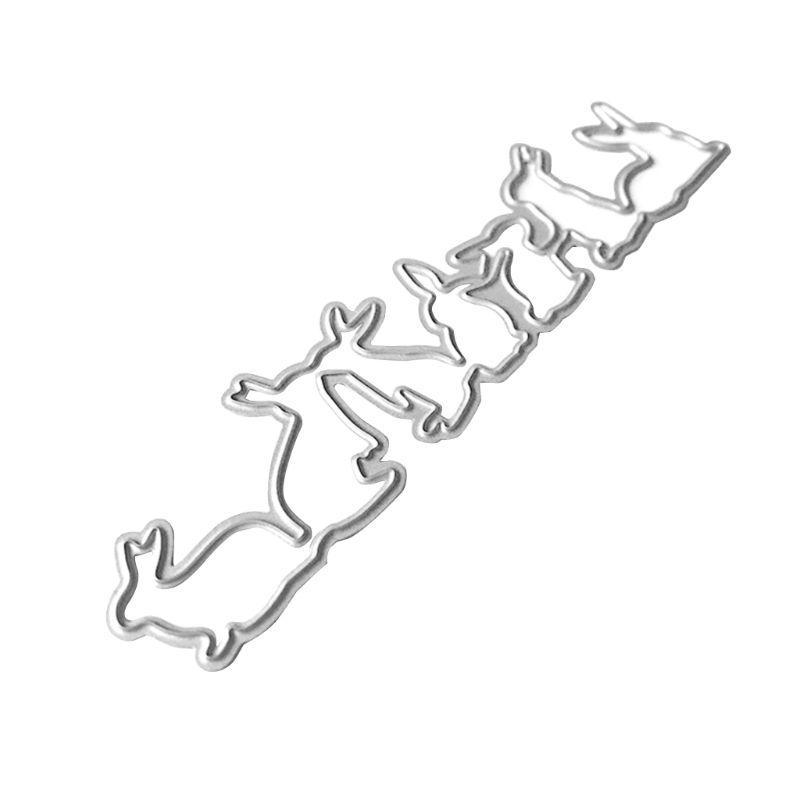 Y5JC Rabbits Metal Cutting Dies Stencil Scrapbooking DIY Album Stamp Paper Embossing