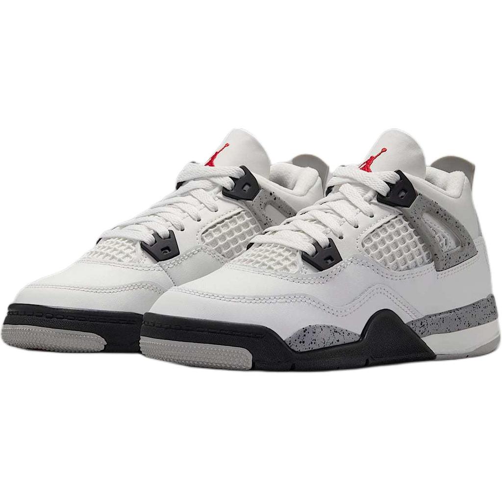 Air Jordan 4 Retro OG PS White Cement 2025 Παιδικά Αθλητικά Παπούτσια Summit-White Fire-Red Tech-Grey IB4388-100