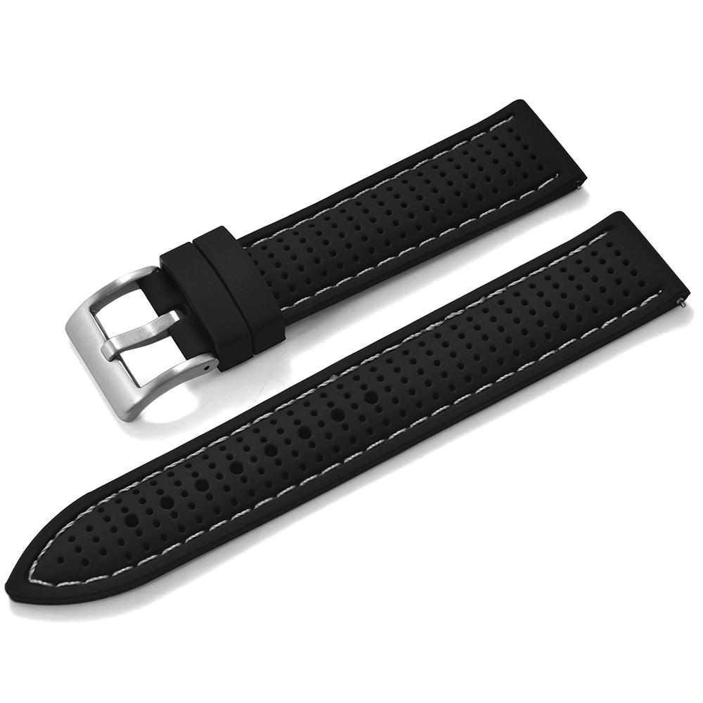 Quick Release Sport Silicone Watch Band - Breathable Waterproof Soft Rubber Strap Universal Fit 18mm 20mm 22mm For Men Women