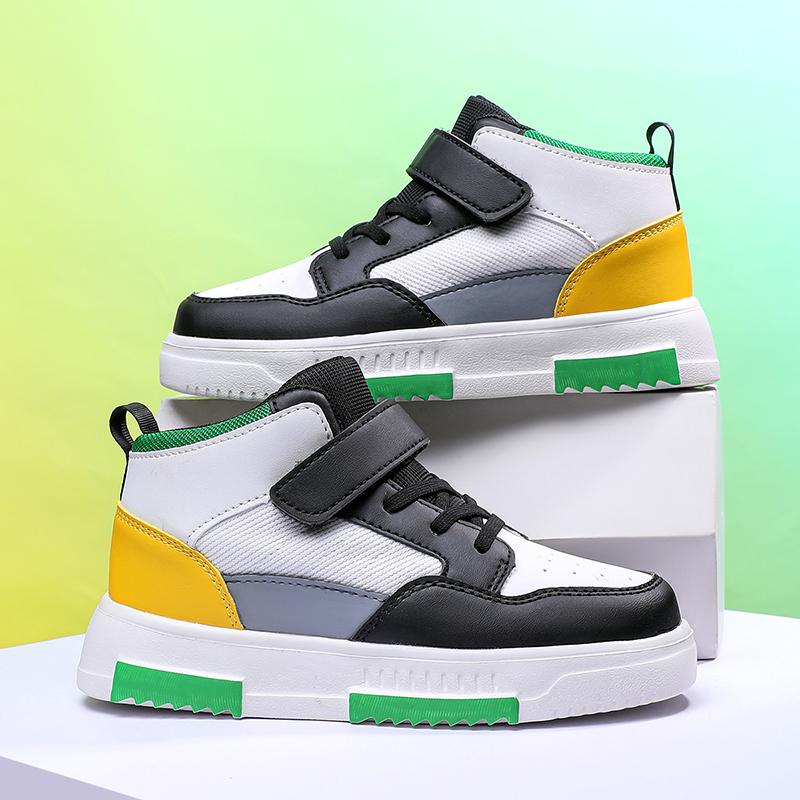 Childrens Skate Shoes High-Quality Leather Wear-Resistant Outdoor Walking Shoes Flat Breathable Comfortable Sneakers for Kids