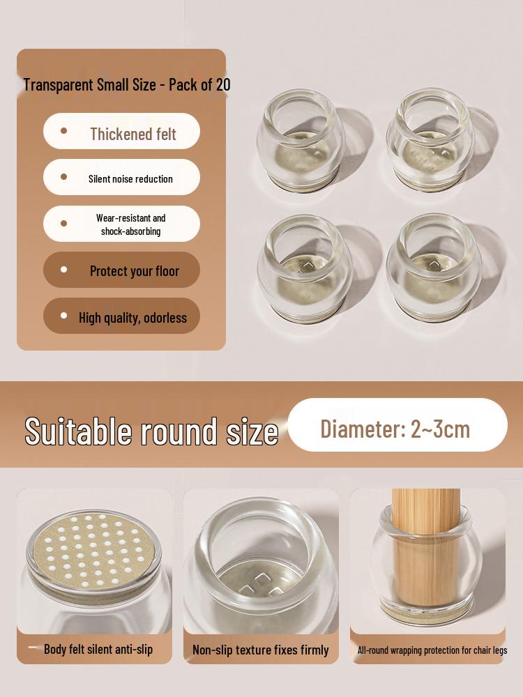 Anti-Slip Silicone Table & Chair Leg Pads - Wear-Resistant Protection for Dining Furniture